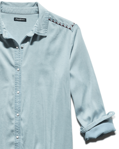 CELINA STITCH DETAIL CHAMBRAY SHIRT