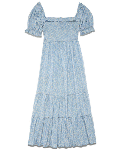 DOLORES FLORAL SMOCKED PUFF SLEEVE MAXI DRESS