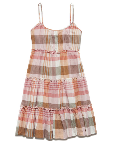FAIRMONT PLAID TIERED MINI DRESS