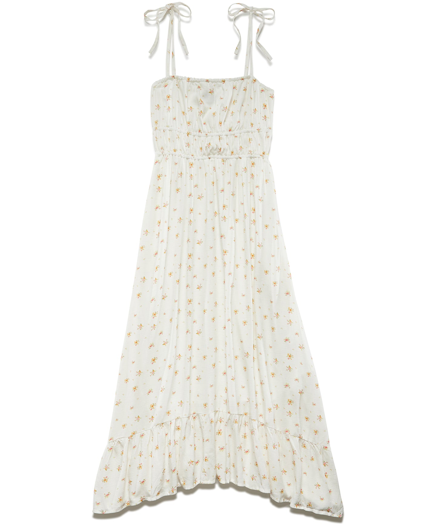PALOMA FLORAL TIE-STRAP MAXI DRESS