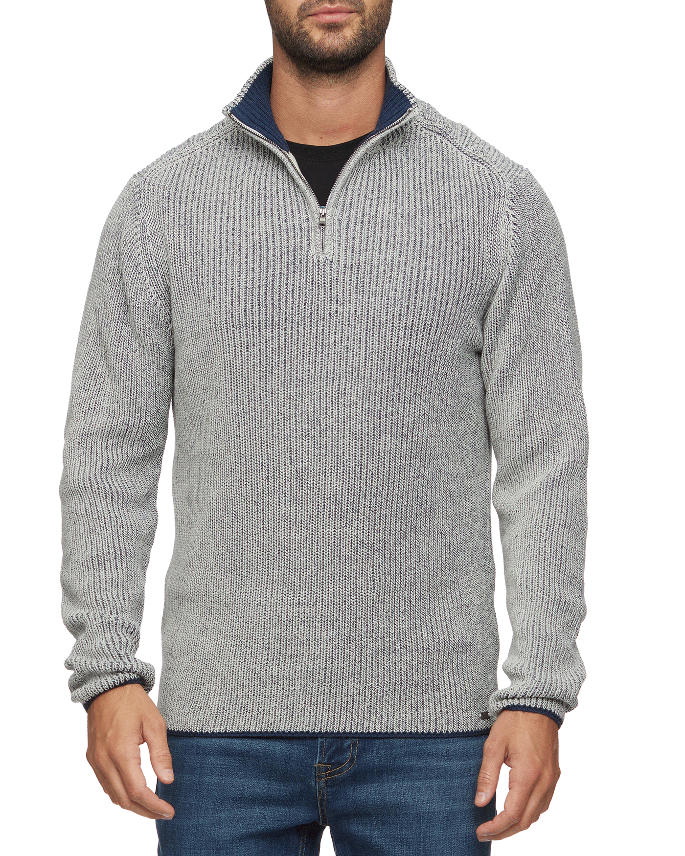 COURTLAND TEXTURED 1/4-ZIP MOCK NECK SWEATER