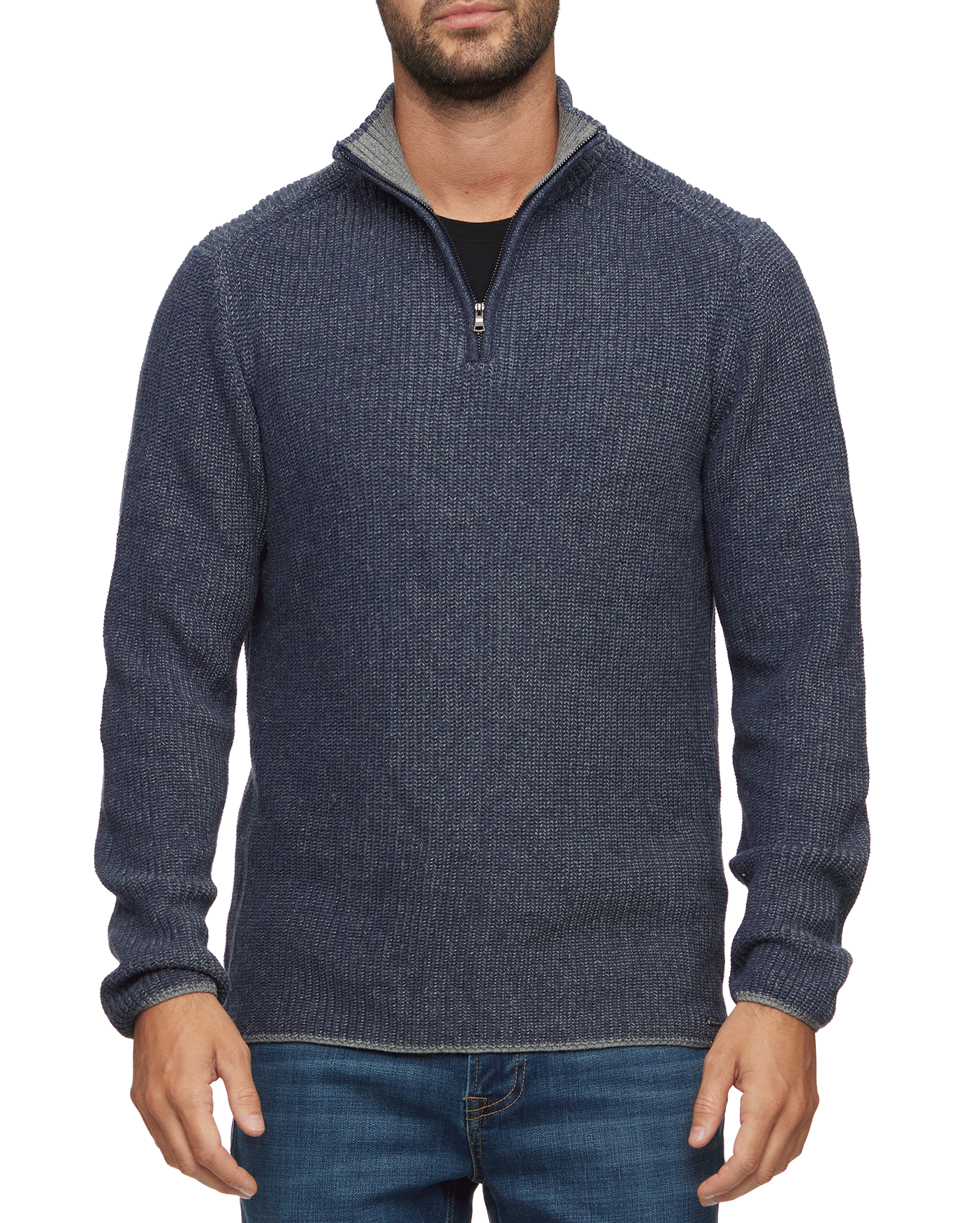 COURTLAND TEXTURED 1/4-ZIP MOCK NECK SWEATER