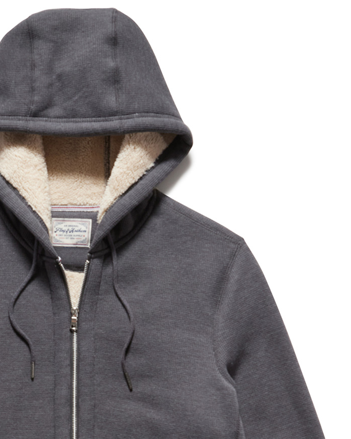 Glamsia fresh groove heavyweight sherpa shop lined full zip men's fleece hoodie