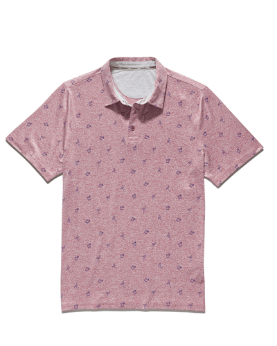 BEAUFORT FLAMINGO PRINT PERFORMANCE POLO