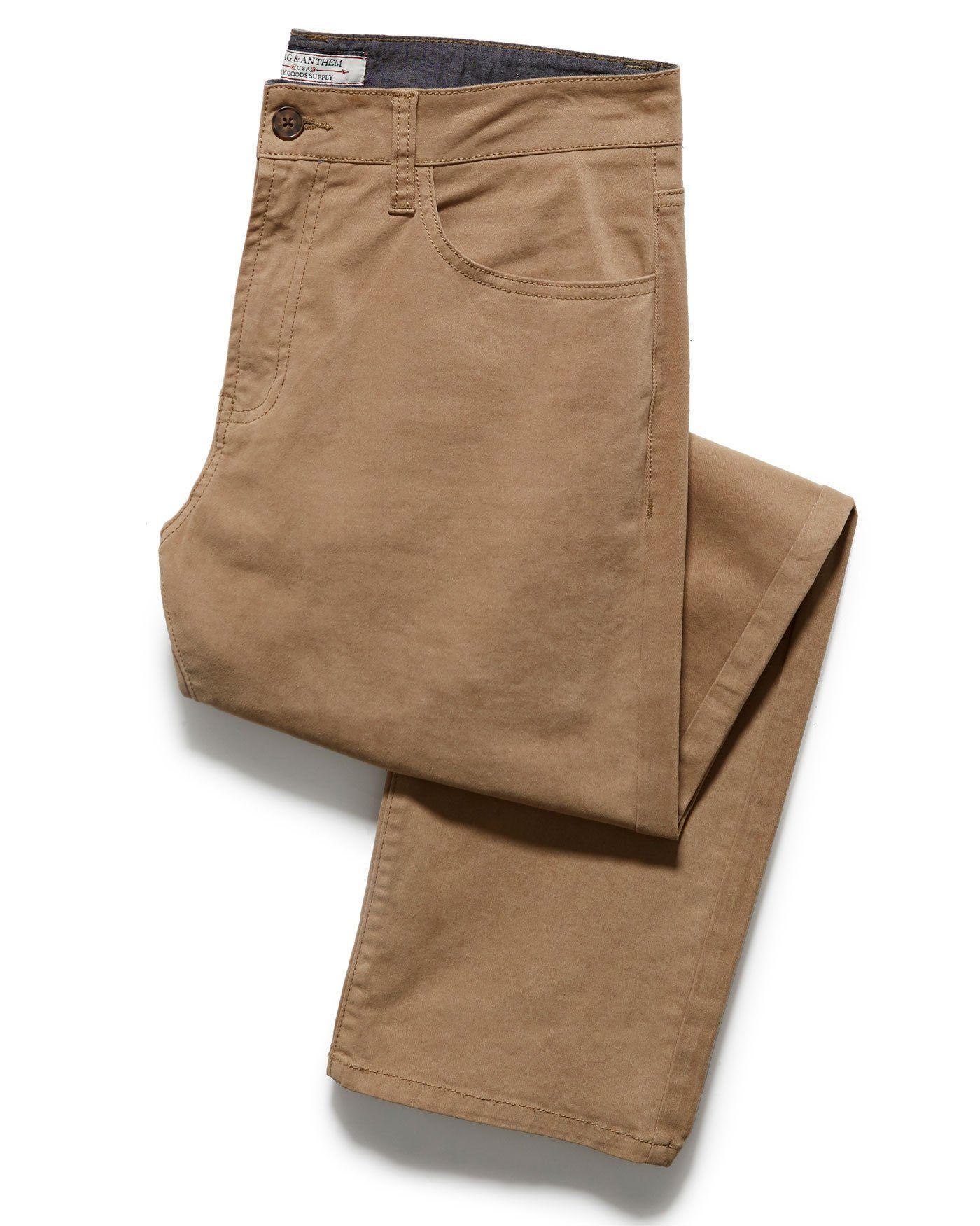 Pants - WALLBURG 5-POCKET PANT - OAKLAND SLIM - BAMBOO KHAKI